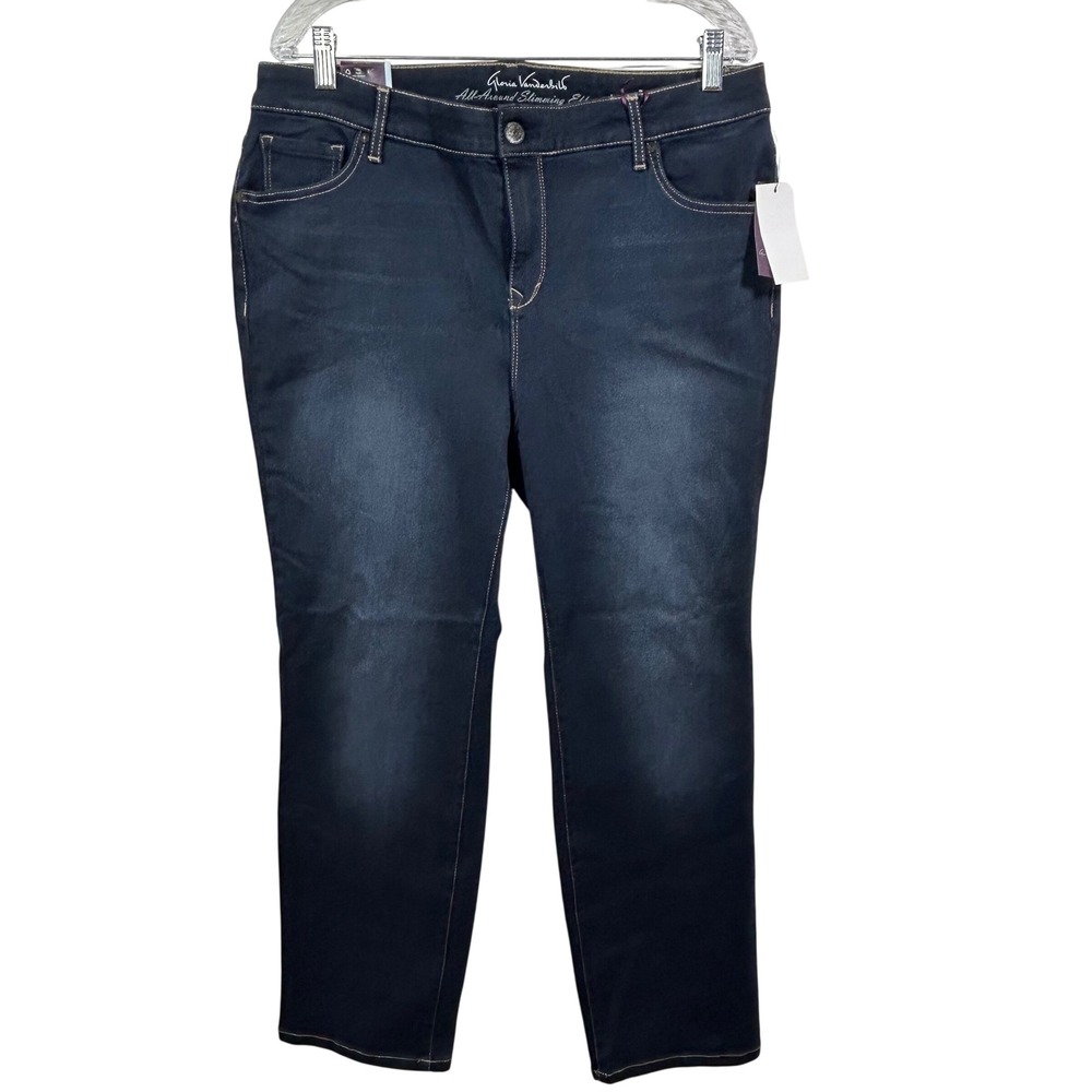 Gloria Vanderbilt Bridget Slim Leg Jeans 16W Short Dark Wash Power Comfort Denim